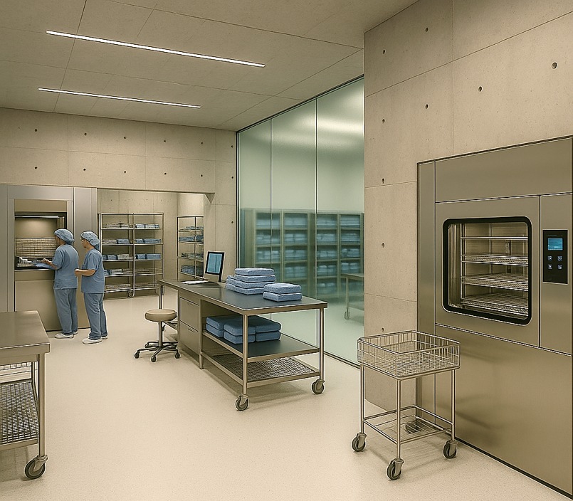 Render conceptual del área de esterilización