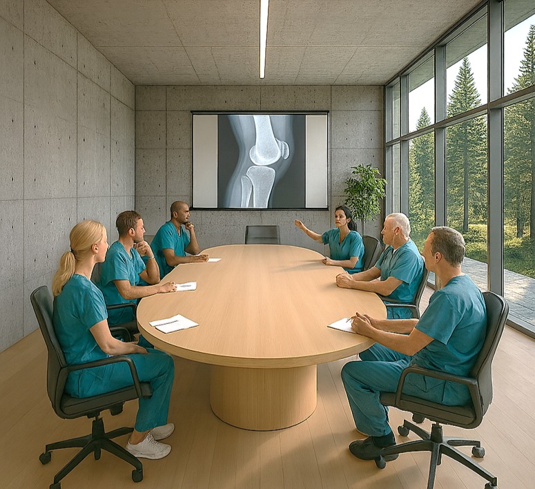 Render conceptual de una sala de capacitación clínica